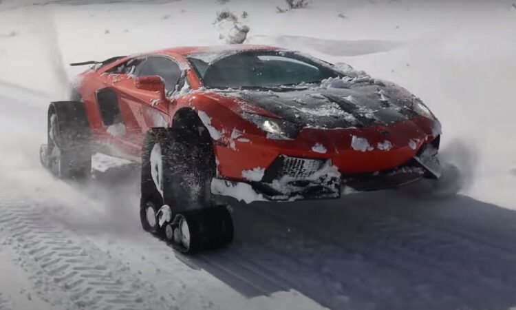 ¿Un Lamborghini Aventador en pistas de nieve?