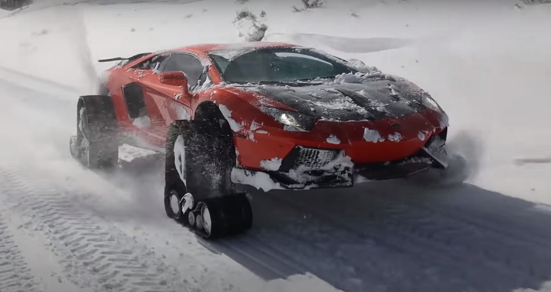 ¿Un Lamborghini Aventador en pistas de nieve?